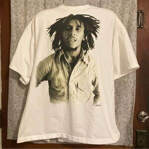 Vintage 2003 Bob Marley T Shirt Zion Large Double Sided Reggae Music T Shirt Y2K